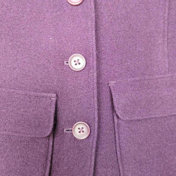 LL Bean Wool Jacket Chore Coat Button Front Purple Women's Small Vintage OKLR8 - Picture 4 of 9